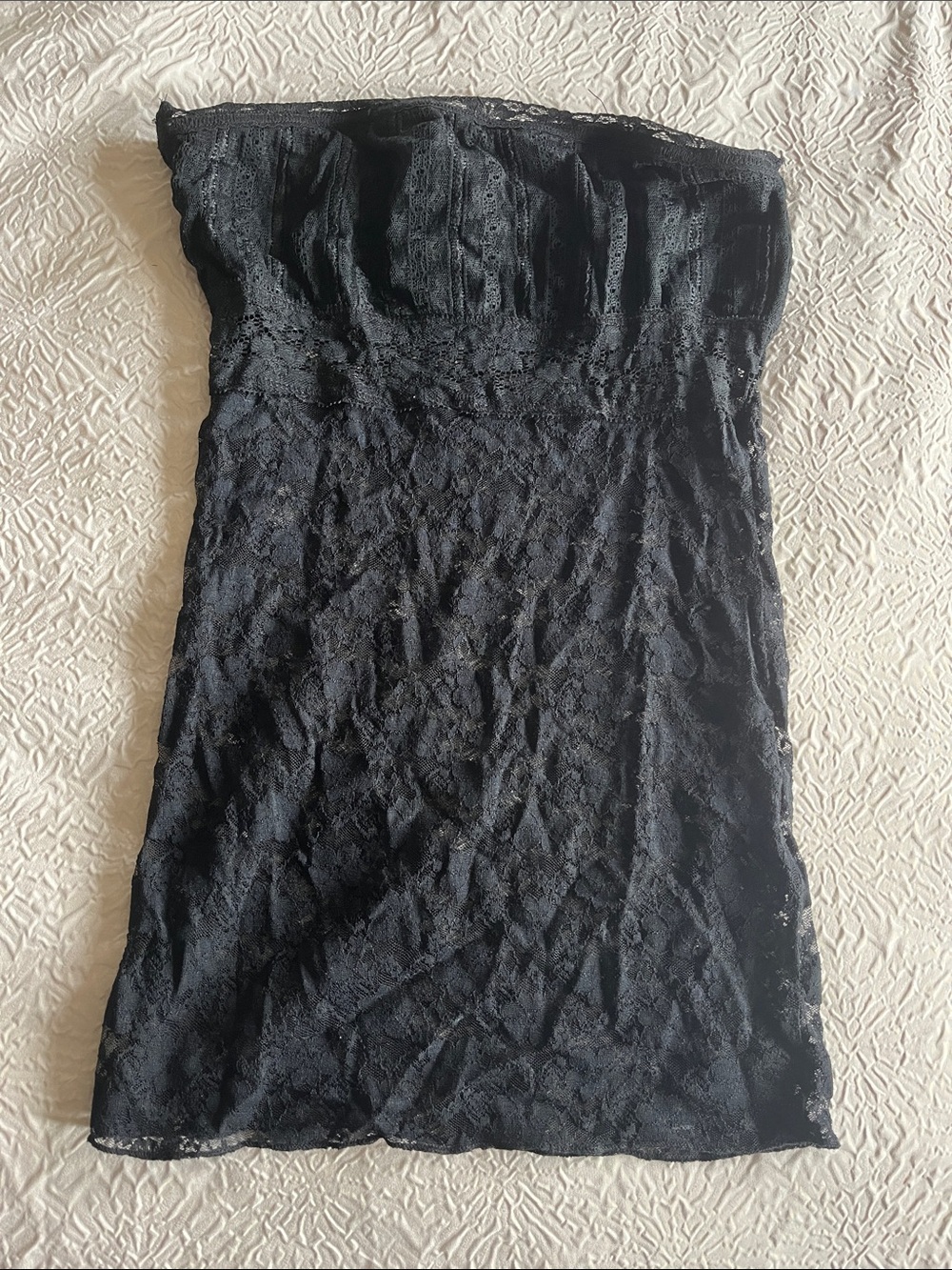 Elegant Strapless Black Lace Top